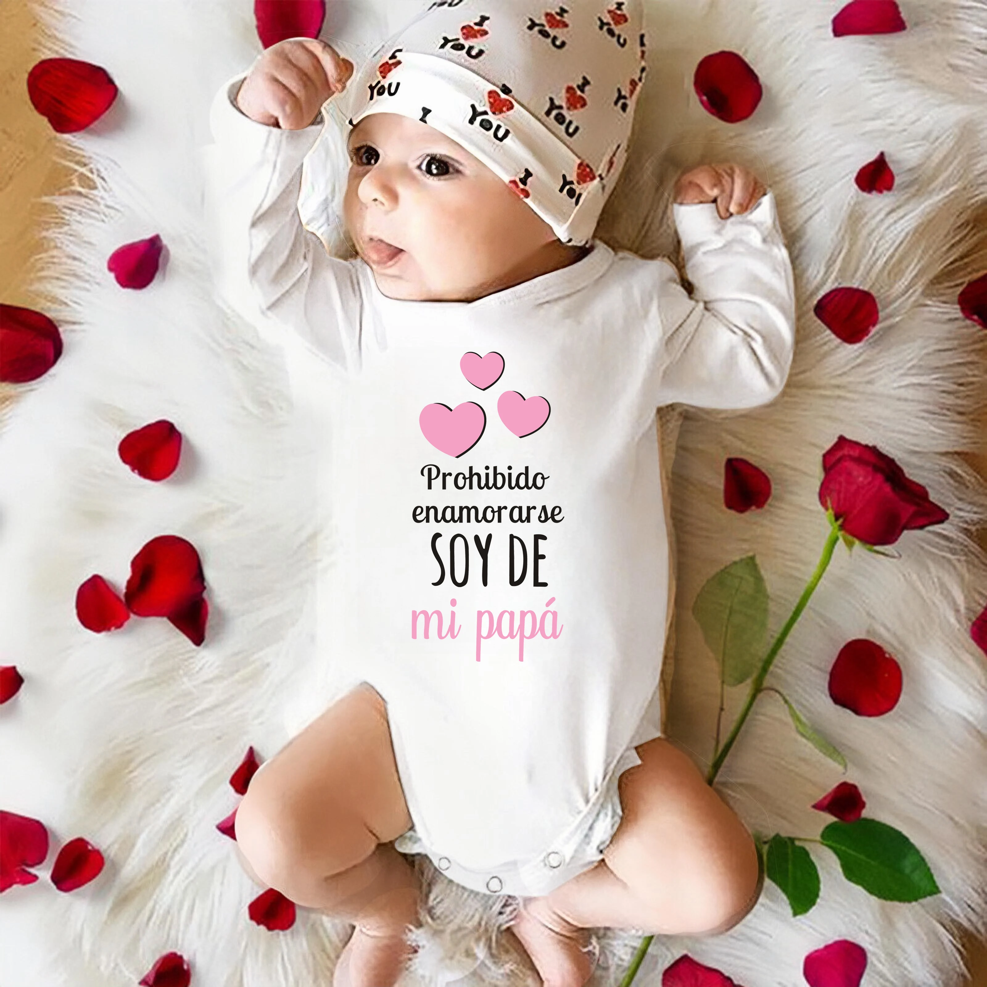 No Falling in Love I'm My Dad's Baby Bodysuit Valentine Boys Girls Clothes Long Sleeve Toddler Rompers Valentine's Day Baby Gift