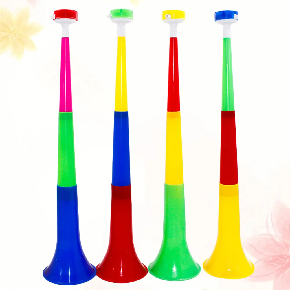 

10 pcs 3 Sections Telescopic Plastic Trumpet For Kids Double Protection Durable Loud Sound Horizontal Whistle Educational