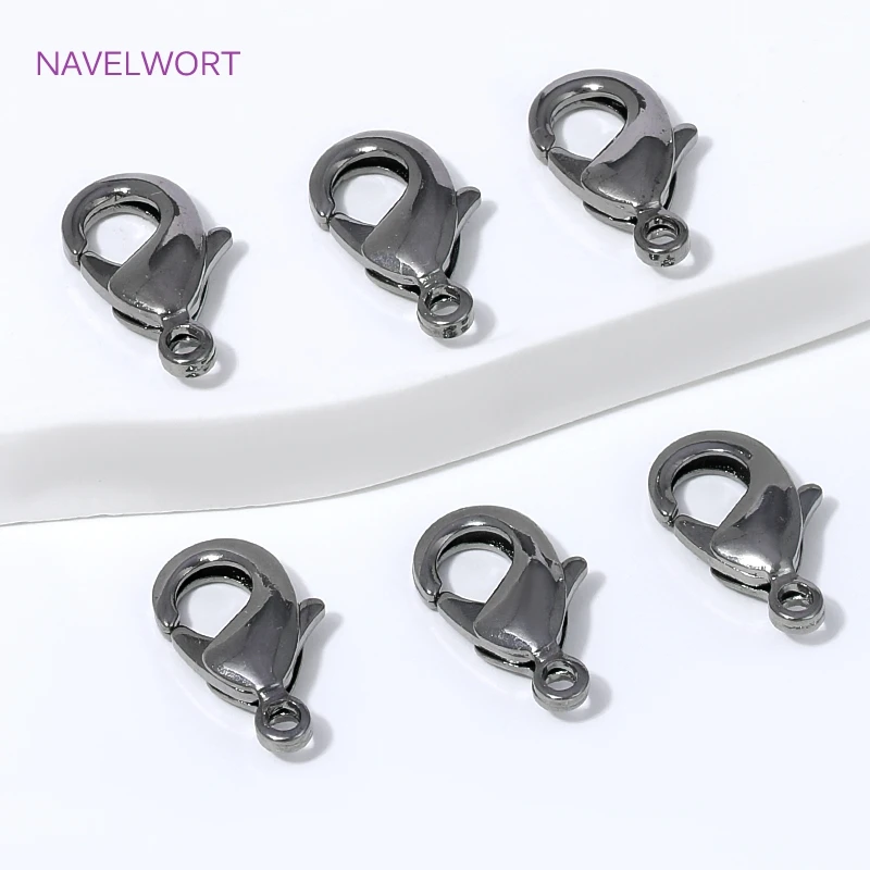 Accessoires de connexion en laiton plaqué noir de 12 mm, fermoirs pour bijoux, composants pour la fabrication de bracelets et colliers DIY