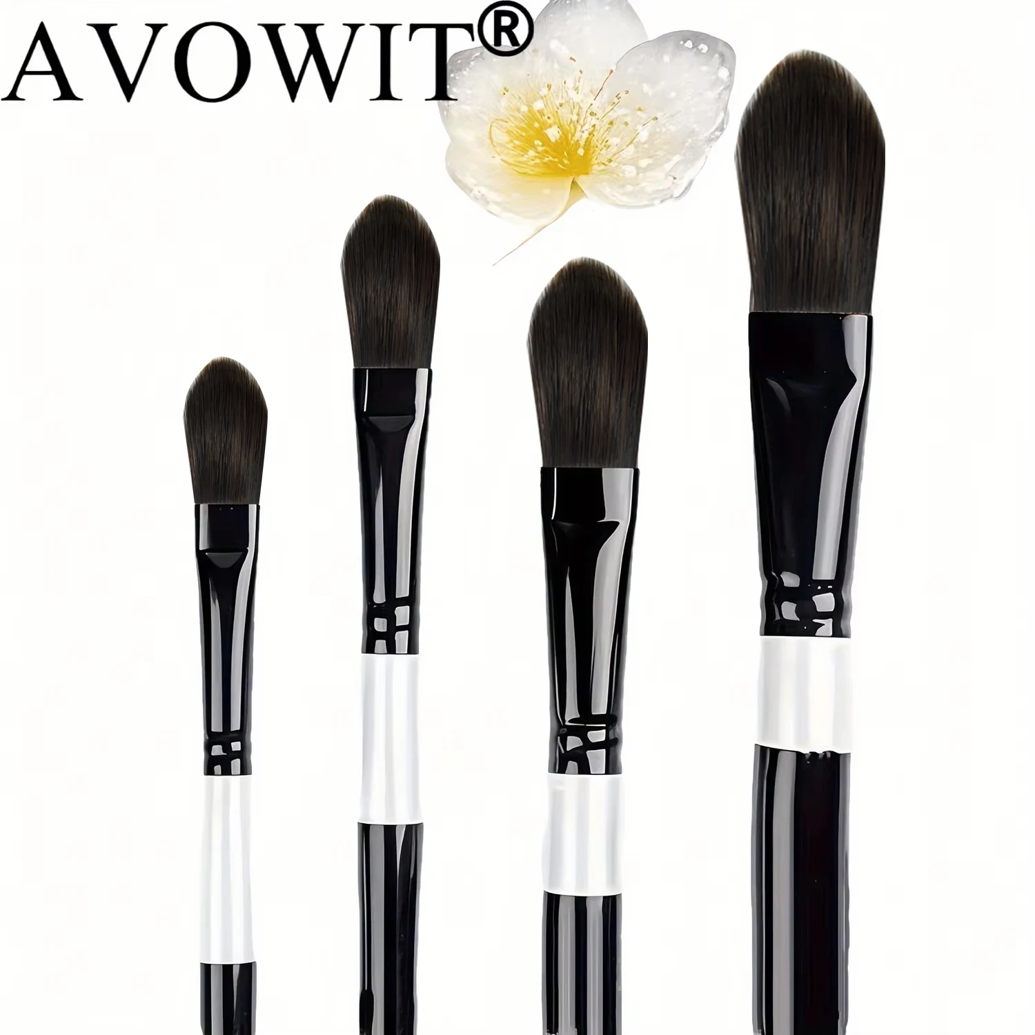 4-teiliges professionelles Aquarellpinsel-Set, Katzenzungenpinsel, importierte Nylonborsten, Birkengriff, weiche Spitze