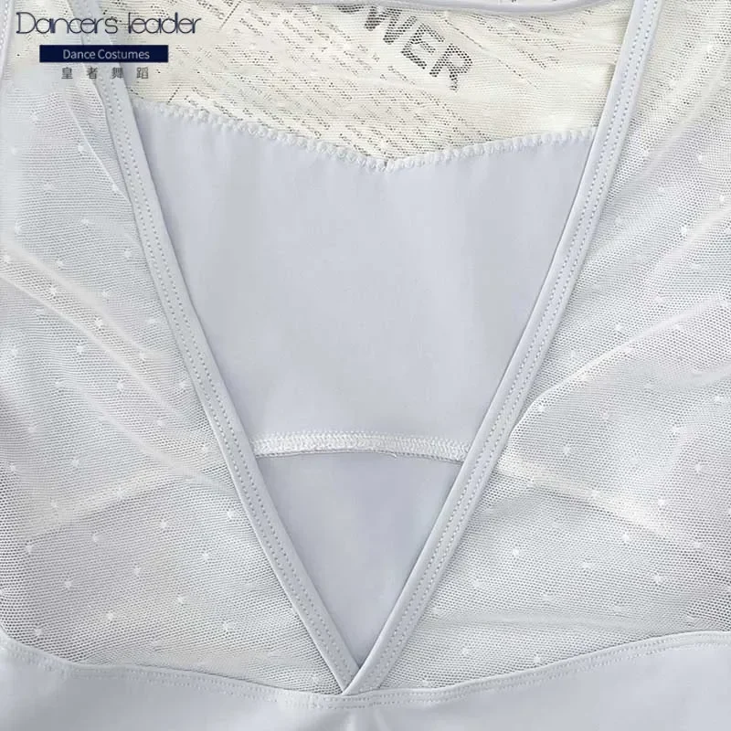 Ballet Leotard for Sleeveless Practice Clothes Star Mesh Embroidery Gymnastics Leotard Ballet Actress Performance Clothing