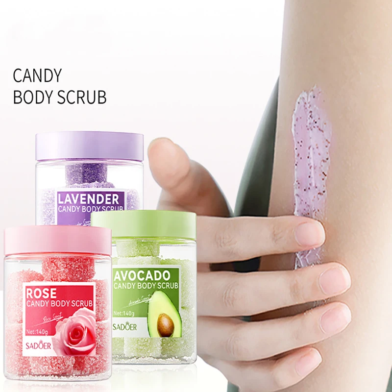 

Sdotter Body Care 140g Lavender Rose Avocado Exfoliating Deep Cleansing Remove Dirt Candy Scrub