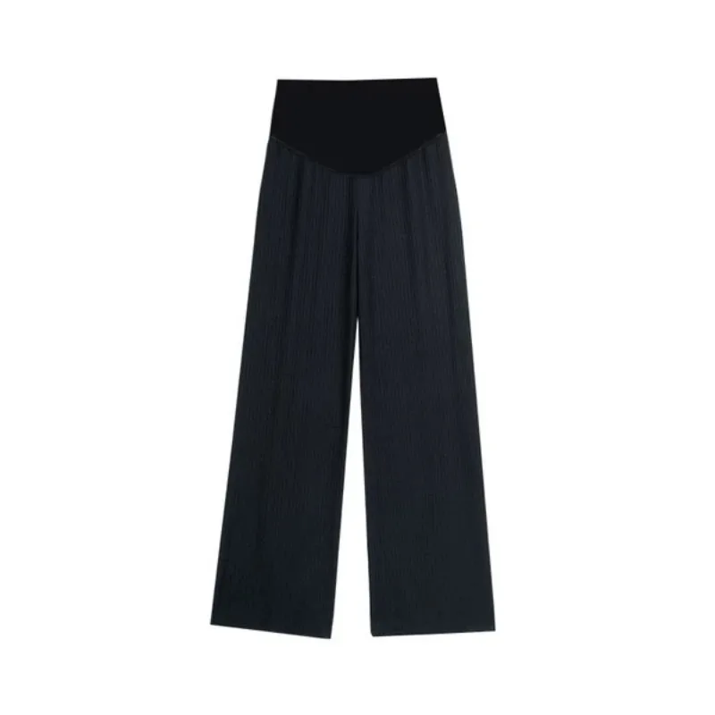 Thin Folded Ice Silk Pants Summer Cool Wide Leg Loose Maternity Capri