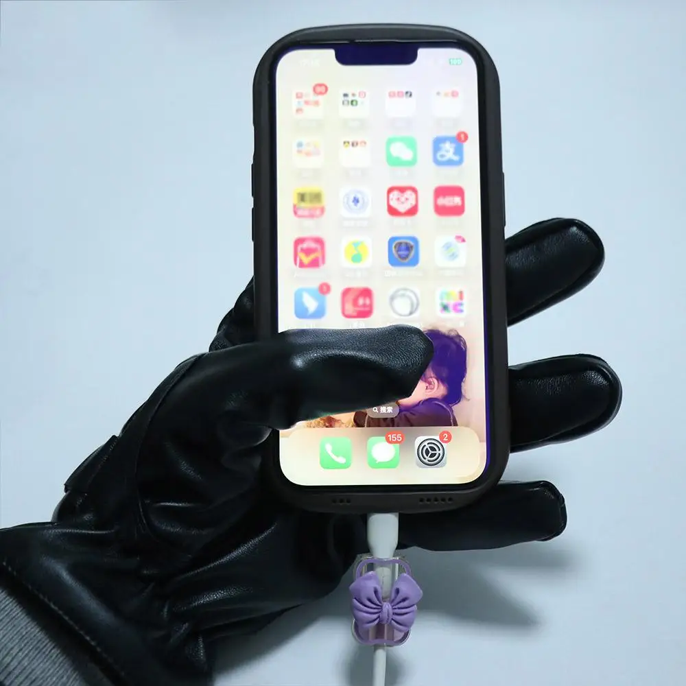 Keep Warm Men's PU Leather Gloves Thick Velvet Touch Screen Male Windproof Gloves Waterproof Soft Motorcycle Full Finger Mittens