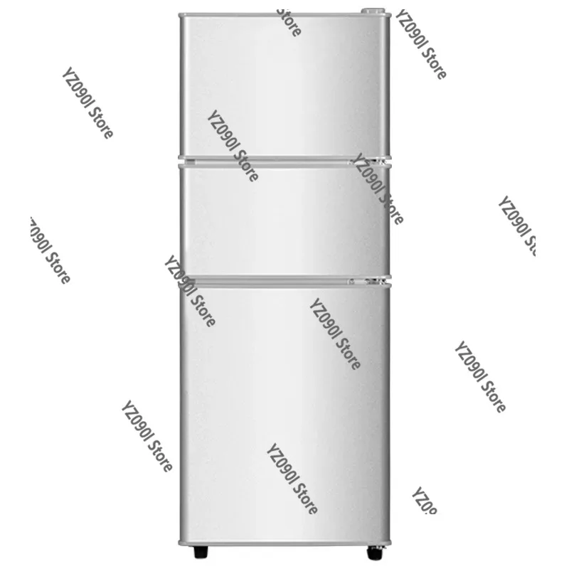 Silver 158L Triple Door Fridge Household Cold Storage Freezer For Family Rental House