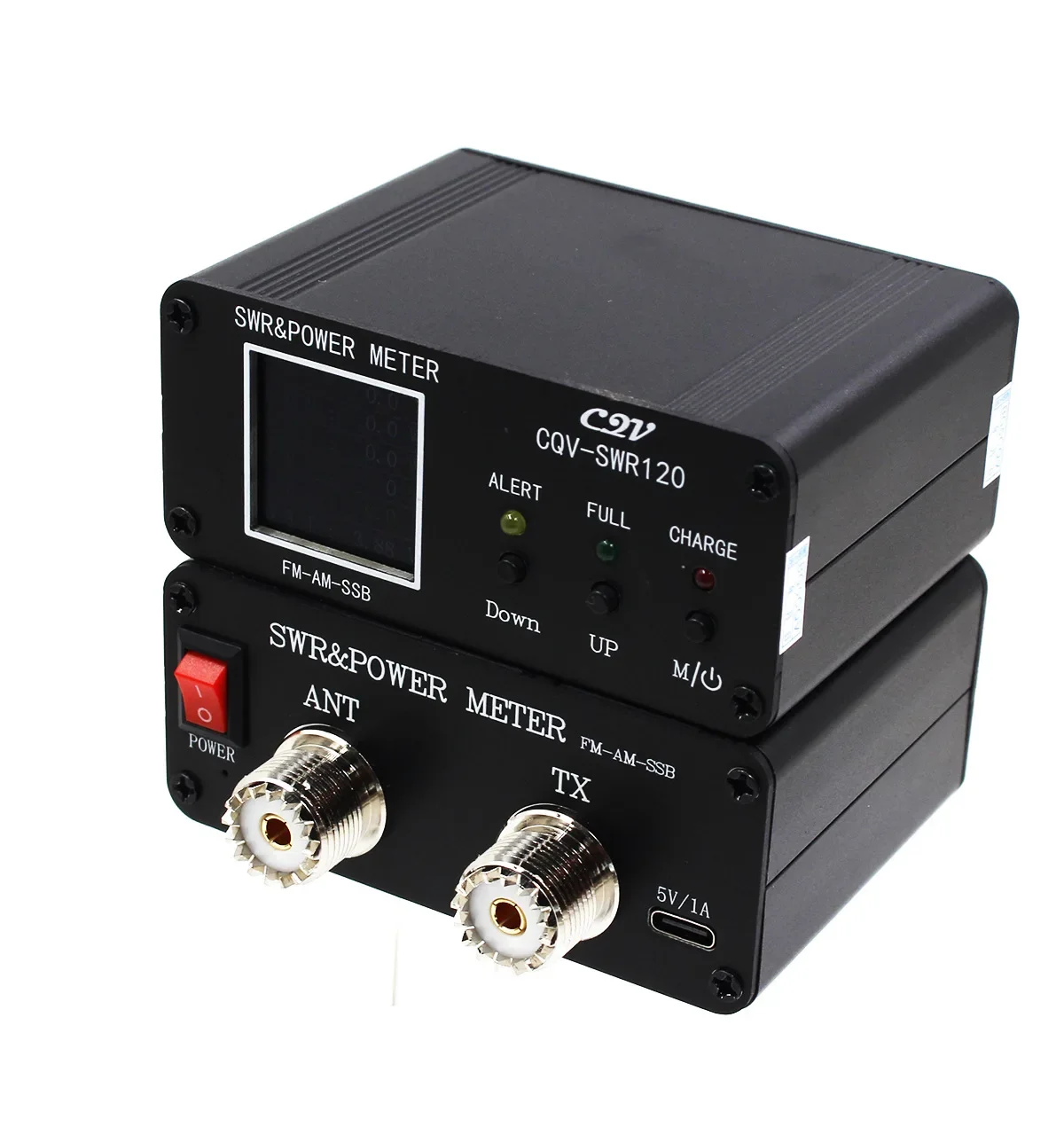 CQV-SWR120 120W SWR & Power Standing Wave Meter High Standing Wave Alarm Function 240*240 Full Color HD Display FM-AM-SSB