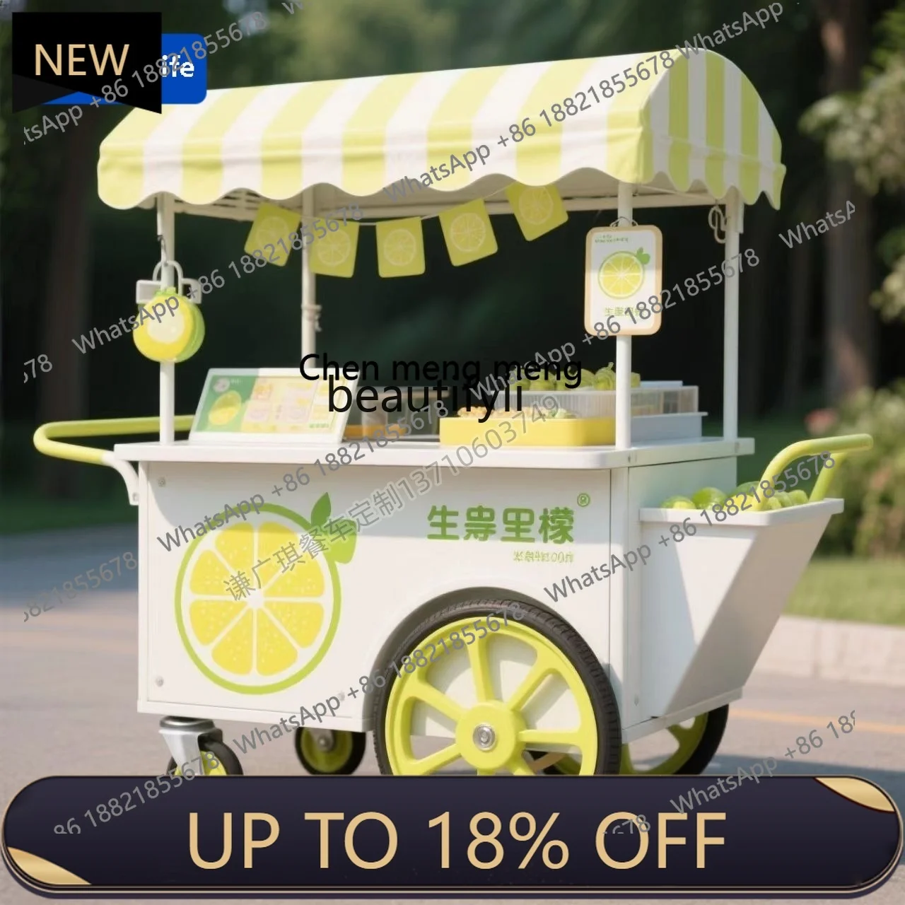 

Z189 a56 Beverage Snack Stall Cart Commercial Street Lemon Outdoor Mobile Food Cart Mobile Stall Promotion Cart