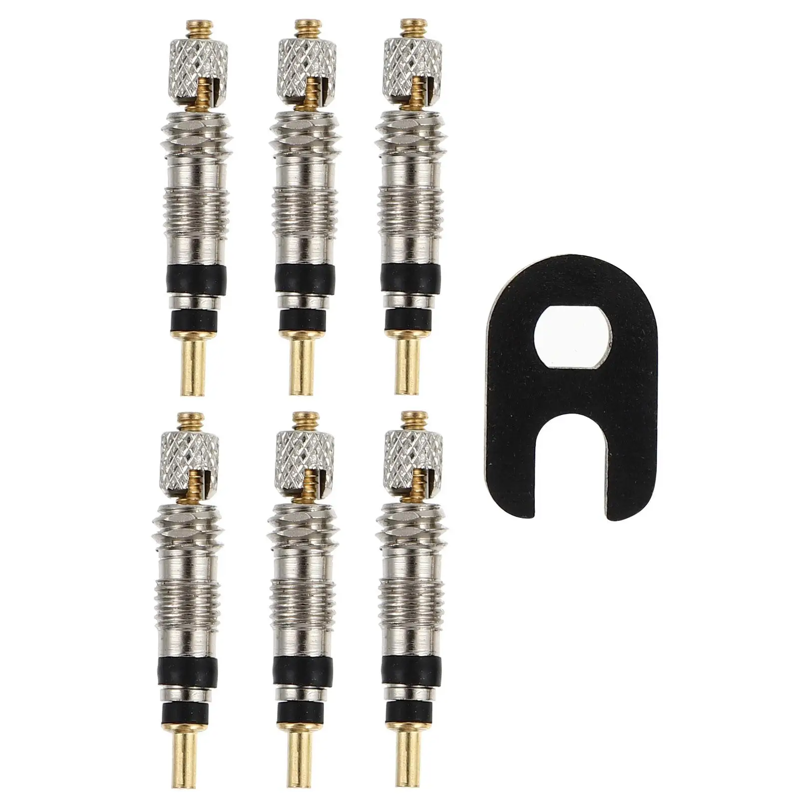 6 Pcs Suite French Valve Core Tubeless Tire Alloy Cores Presta Bike Replacement