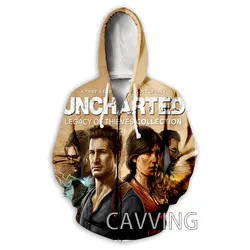 New Fashion 3D Print Movie Game Uncharted  Zipper Hoodies Zip Up Hooded Sweatshirts Harajuku Hoodie Hip Hop  Hoodies Sweatshirts