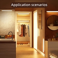 Wireless LED Night Light LED Motion Sensor Light Type C Rechargeable Light Cabinet Wardrobe Lamp Staircase Backlight For Passage
