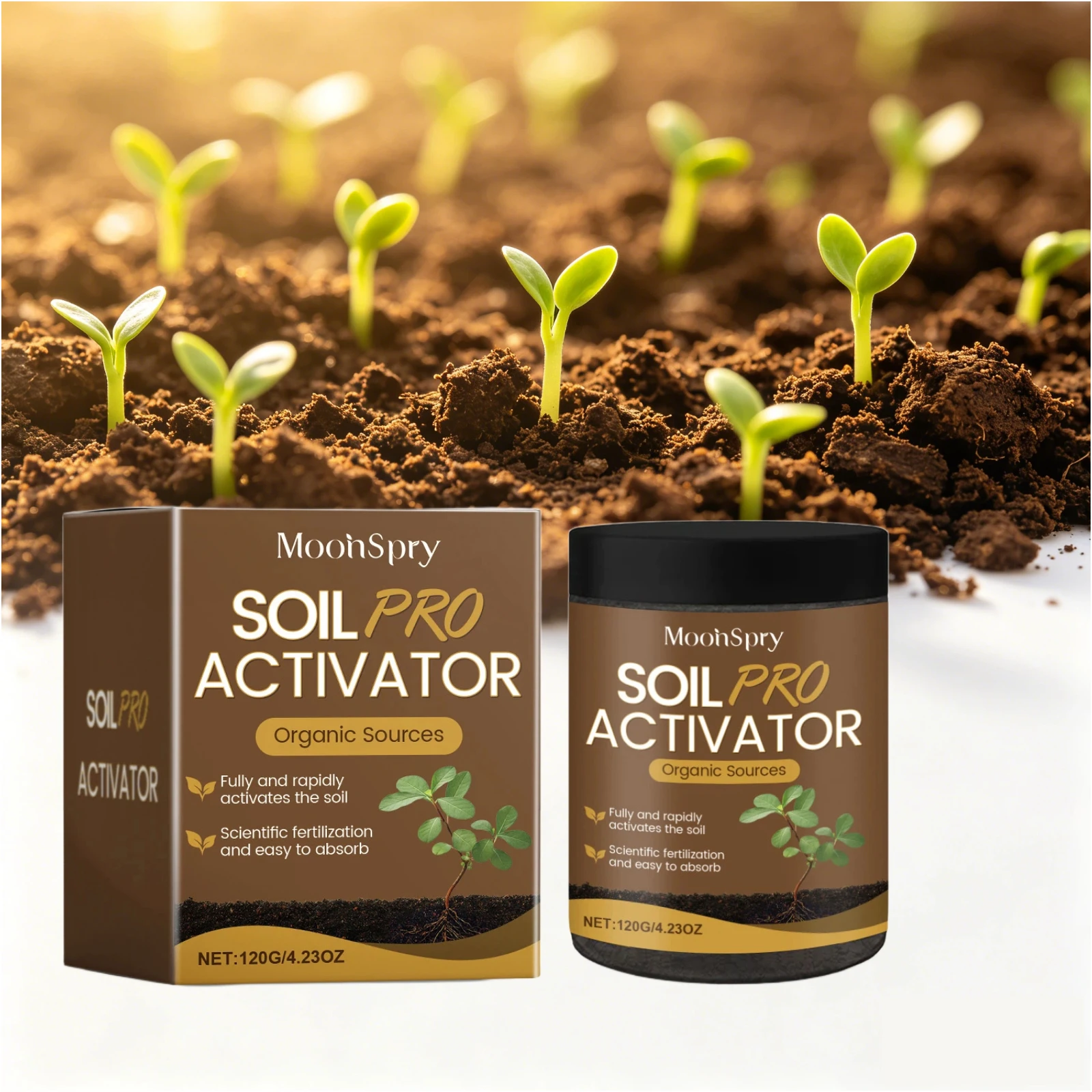 120g Soil Growth Powder Organic Nutrition Boost Root Growth Seedling Improve Soil Quality Water-Soluble Garden Plants Fertilizer