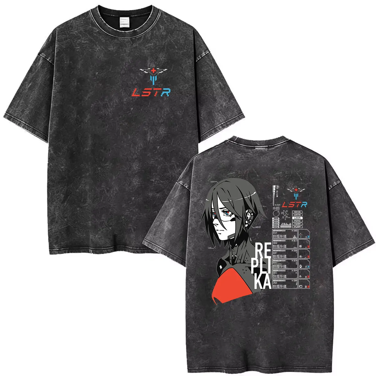 Game Horror Signalis Wake Up Vintage Washed Graphic T Shirts Men Women's Summer Fashion Cotton Short Sleeve T-shirt Streetwear