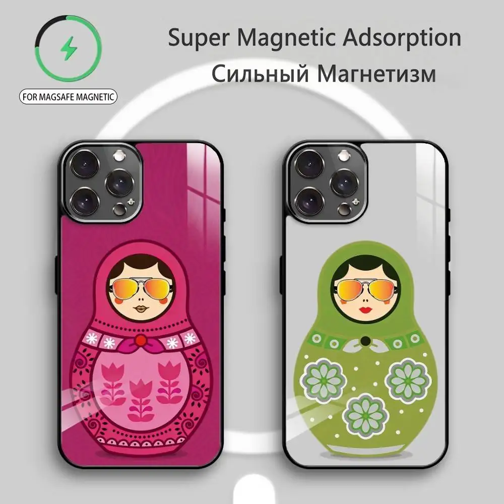 

Beautiful Cool Russian Matryoshka Phone Case For iPhone17,16,15,14,13,12,11 Plus,Pro Max Magnetic For Magsafe Wireless Charging
