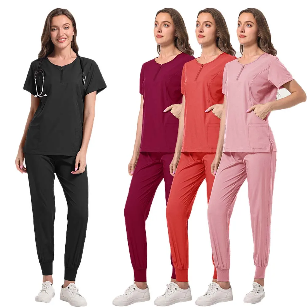 Dentysta mundury chirurgiczne kobiety lekarz szpital zestaw pielęgniarski topy + spodnie do biegania peelingi klinika mundurek medyczny garnitury do salonu kosmetycznego