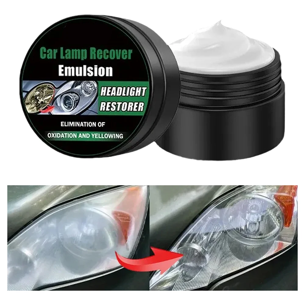 

Car Headlight Restoration Polishing Kit Auto Scratch Remover Headlamp Yellowed & Oxidation Cleaner Repair Paste