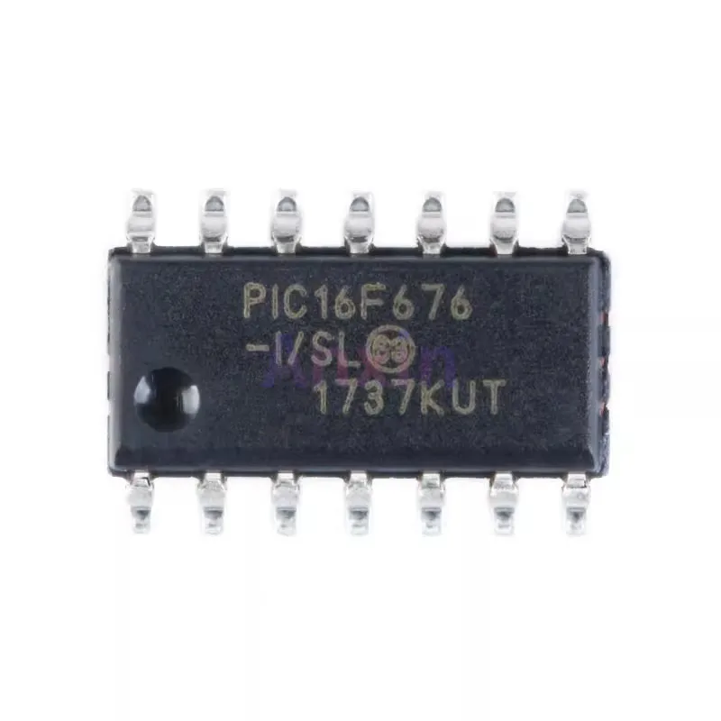 5PCS PIC16F676-I/SL SOP-14 PIC16F676 64Byte 12 I/O 1.75KB SMD Flash-Based 8-Bit CMOS Microcontroladores IC