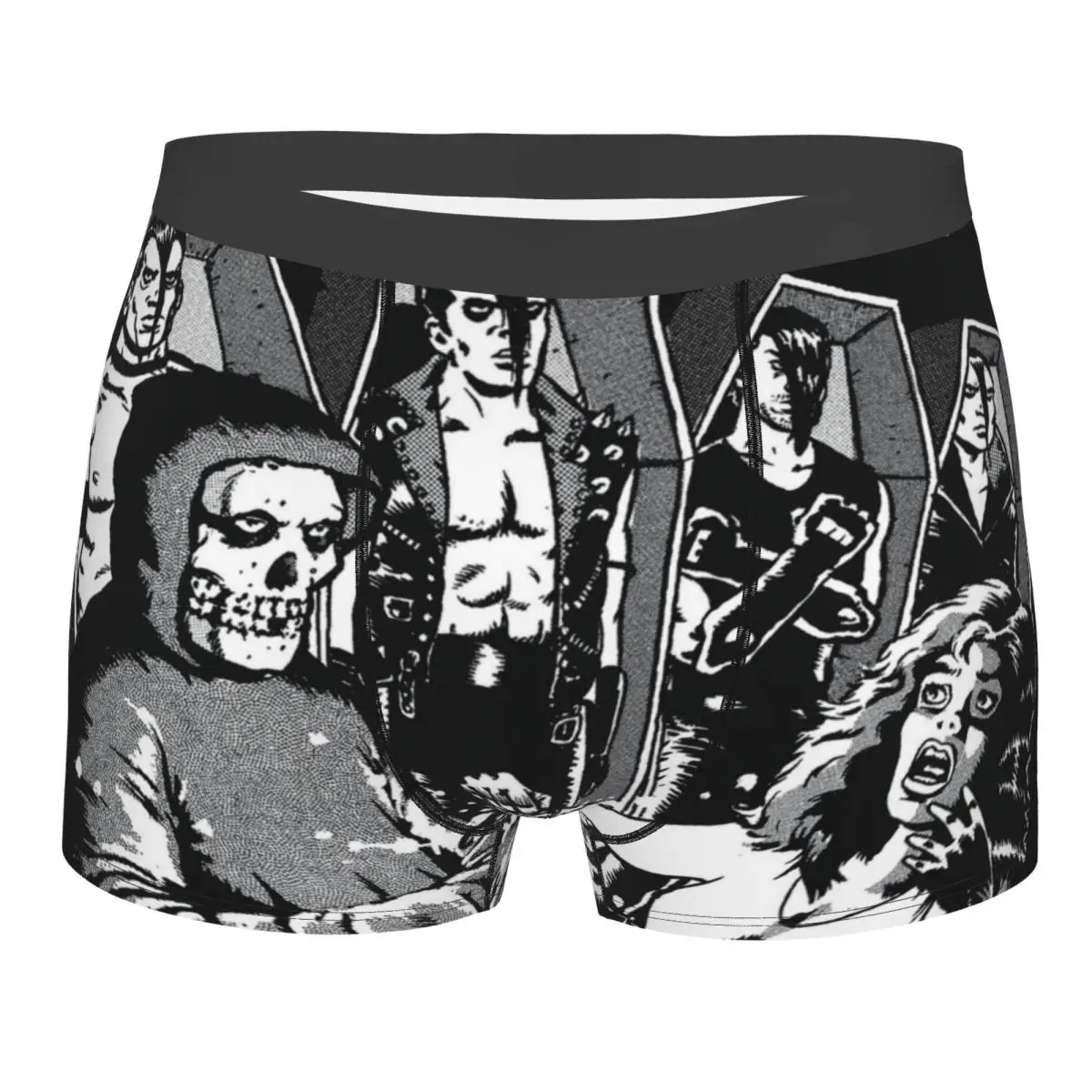 Punk Rock Misfits Return Boxer Shorts For Homme Sexy 3D Print Horror Heavy Metal Music Underwear Panties Briefs Soft Underpants