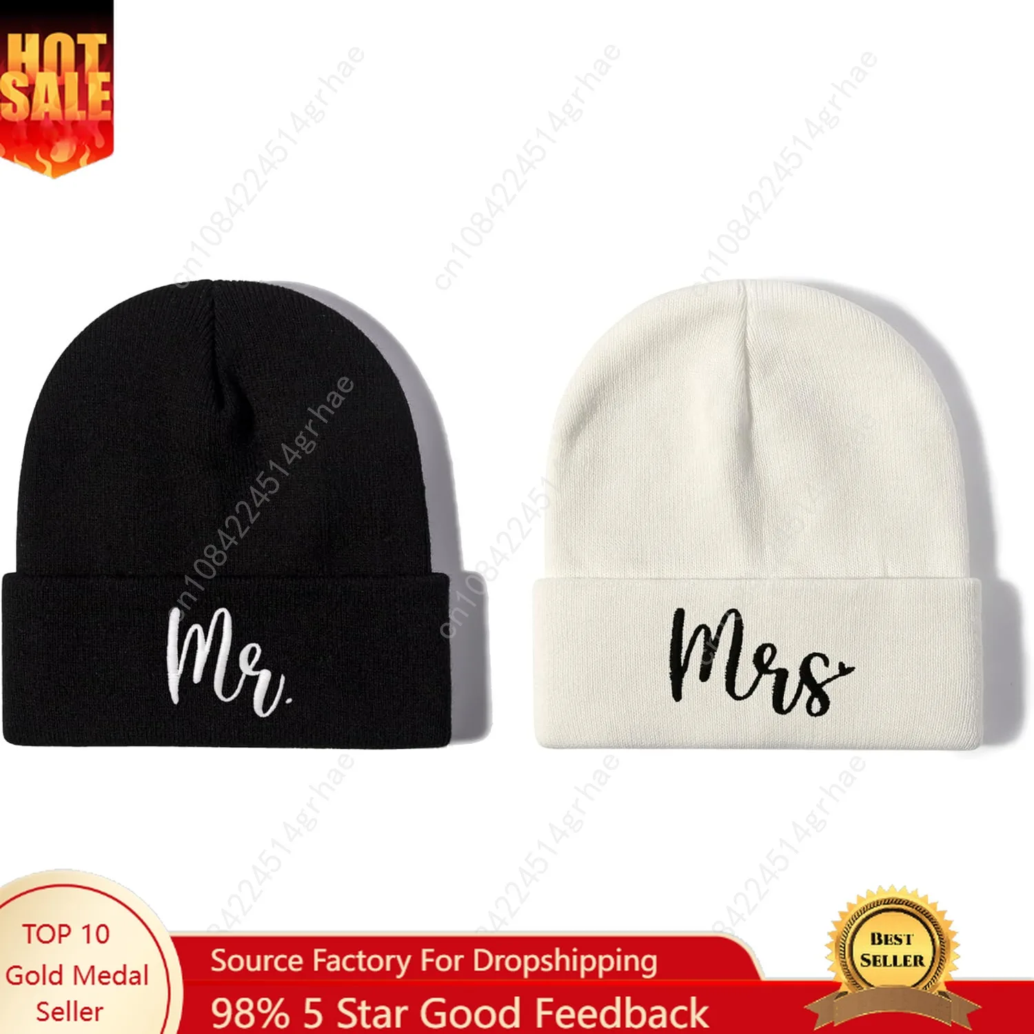 

Mr Mrs Grandpa Grandma Dad Mom Hubby Wifey Beanie Hats