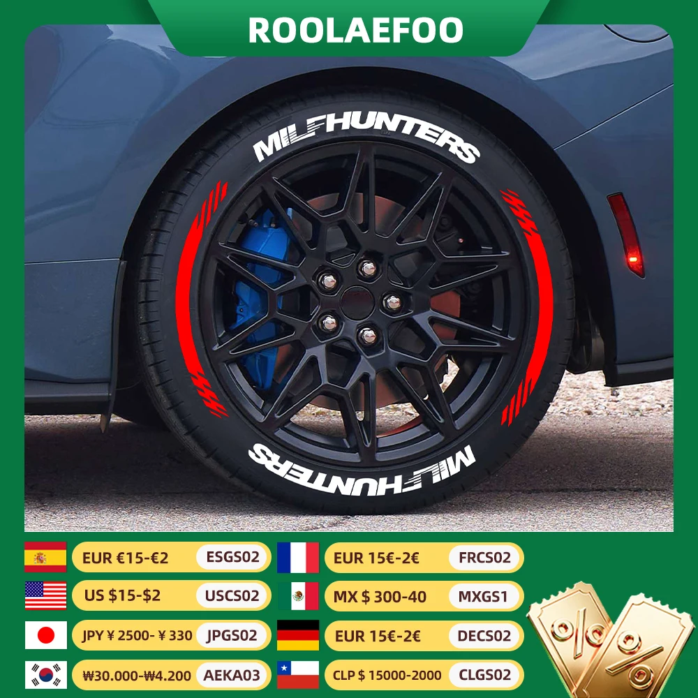 

One Tire Letter Car Tire Styling Decorative Sticker Does not Contain Glue PVC Waterproof Personalized Letter Tire Decal