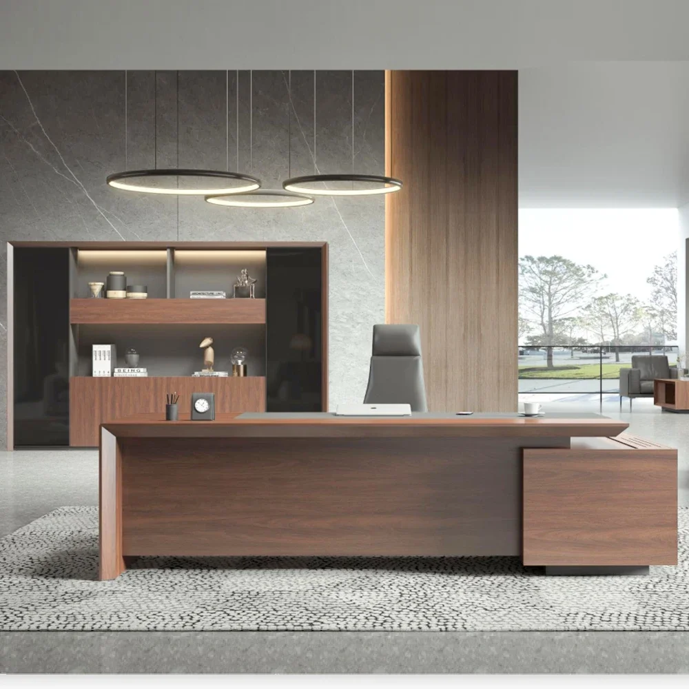 2026 Office Furniture Desk High Tech Executive Desks Boss L Shaped Manager CEO Office Desk Customized Executive Office Furniture