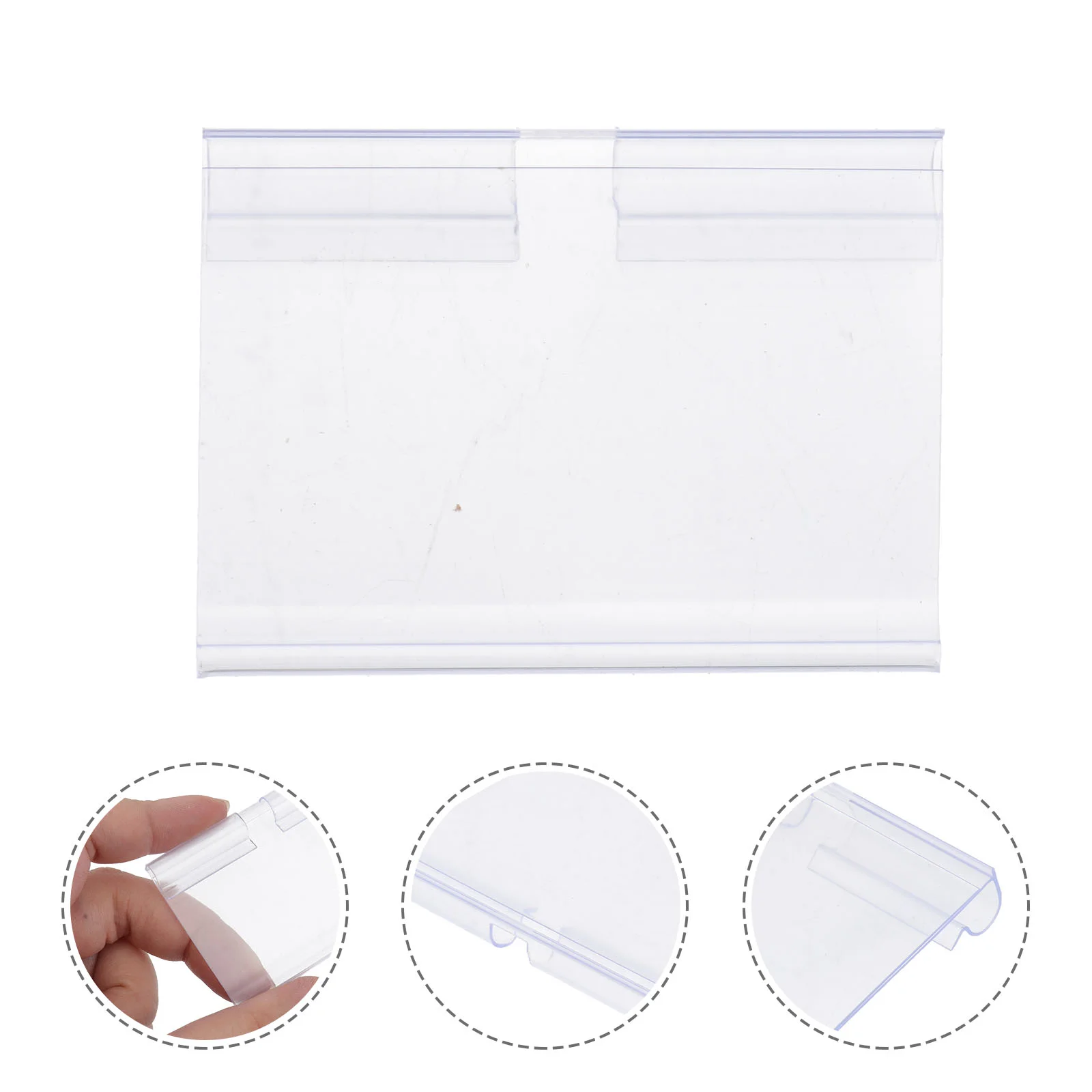 

30PCS Plastic Sign Label Holder Wire Shelf Retail Price Tag Label Merchandise Sign Display Holder Stand