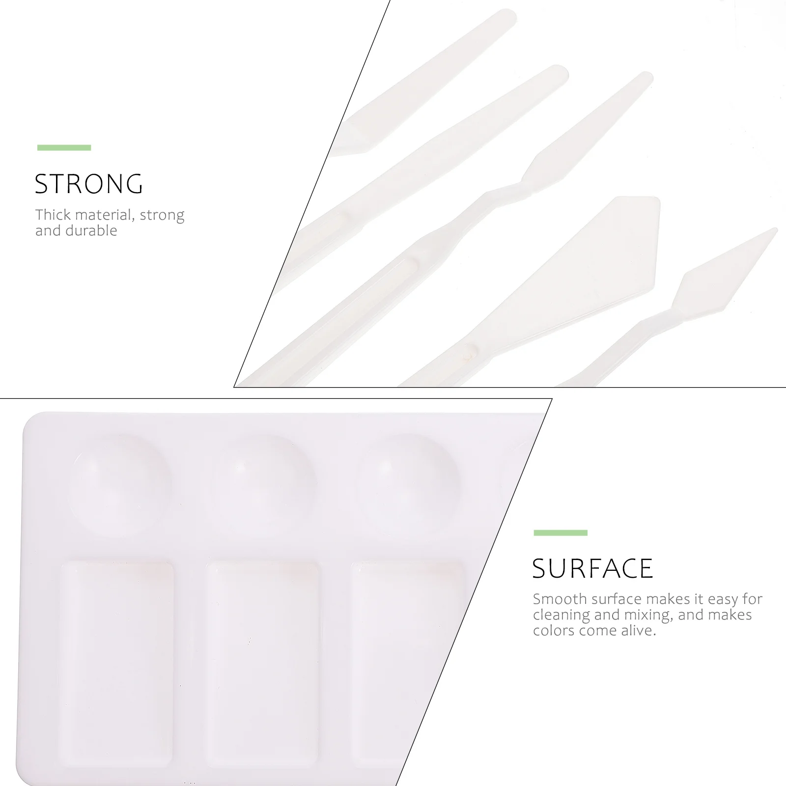 

1Set Painting Color Mixing Trays Durable Plastic Pallets Watercolor Pigment Tray Kit Practical Painting Tools Paint Trays