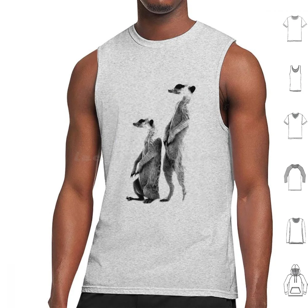Clever Meerkat. Digital Wildlife Engraving Image Tank Tops Vest Sleeveless Meerkat Pictures Meerkat Images Meerkat Art