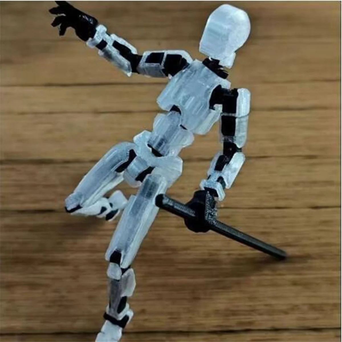 Robot Action Figure, 3D Printed with Full Articulation for Stop Motion Animation Gray