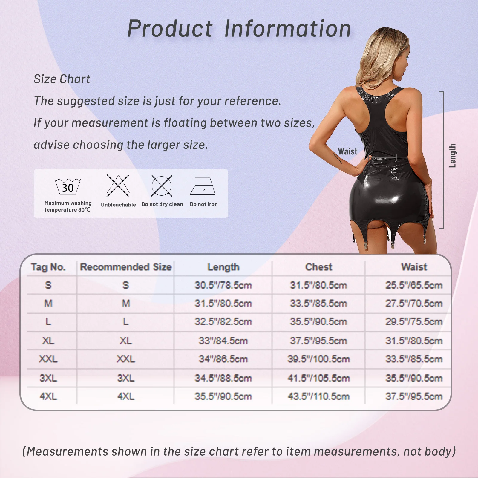 Womens Hollow Out Sexy Latex Dress Clubwear Exposed Open Bra Patent Leather Mini Dress with Garter Clips Sleeveless Zipper Dress