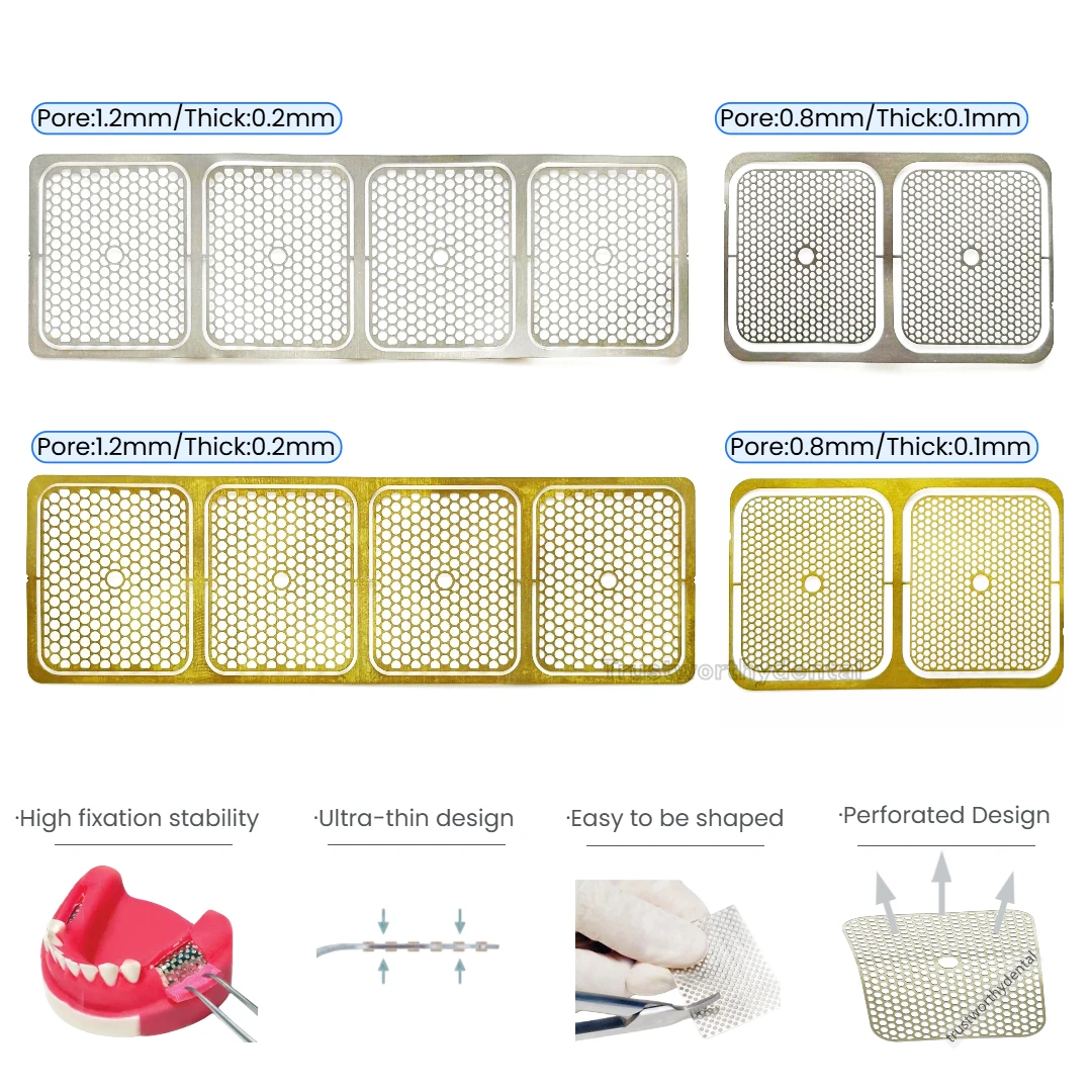 

Dental GBR Titanium Mesh 20*25 Membrane Fixation Mesh for Guided Bone Regeneration Graft 3D Implant Precision Membrane Fixation