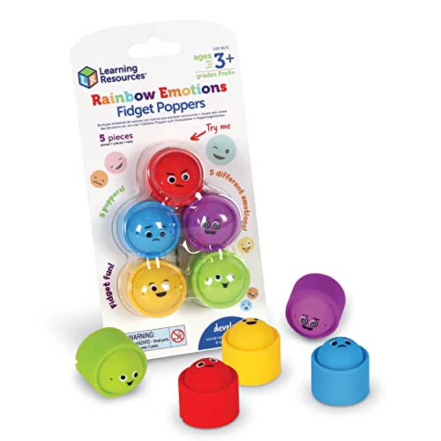 

Rainbow Emotion Fidget Poppers, Sensory Toys, Social-Emotional Learning, Sensory Toys for Toddlers, SEL Skills, Fine Motor Skil