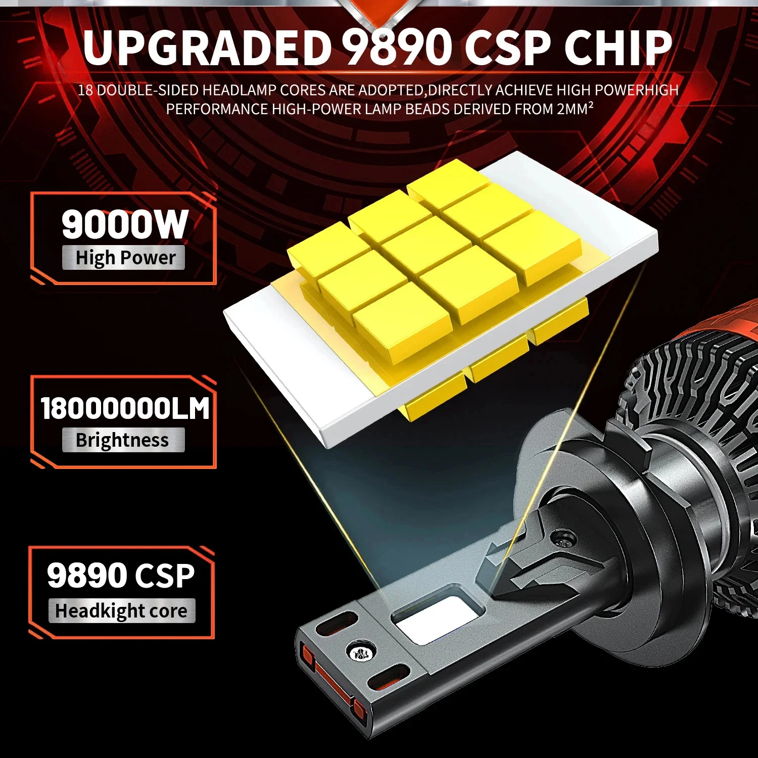ACTVTCA 1700W 2000000 LM H4 H7 Faros LED 6000K Faro H1 Led H11 H8 H3 HB3 9005 HB4 9006 9007 9008 H13 9012 H9 Luces de coche