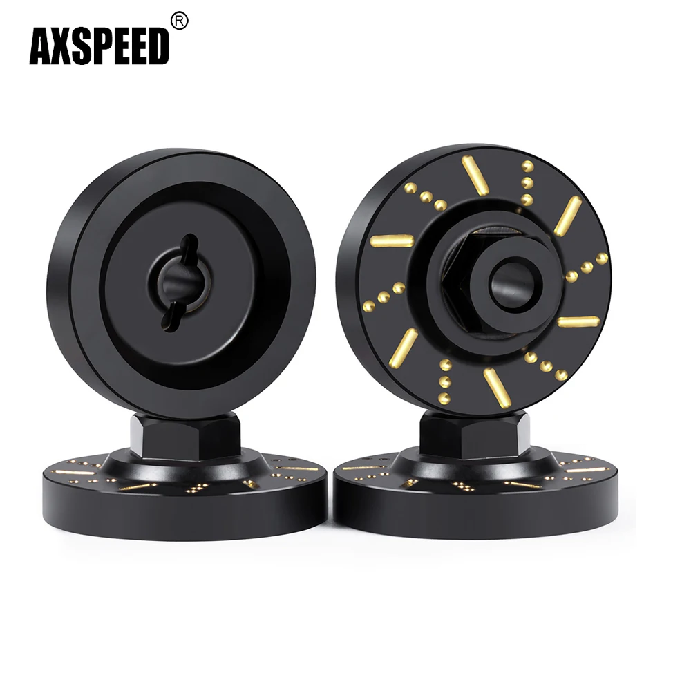 

AXSPEED 1 Set Black Coating Brass Wheel Hex Hub Axle Adapters Counterweight For 1/18 FMS FCX18 K10 /Glacier RC Car Parts