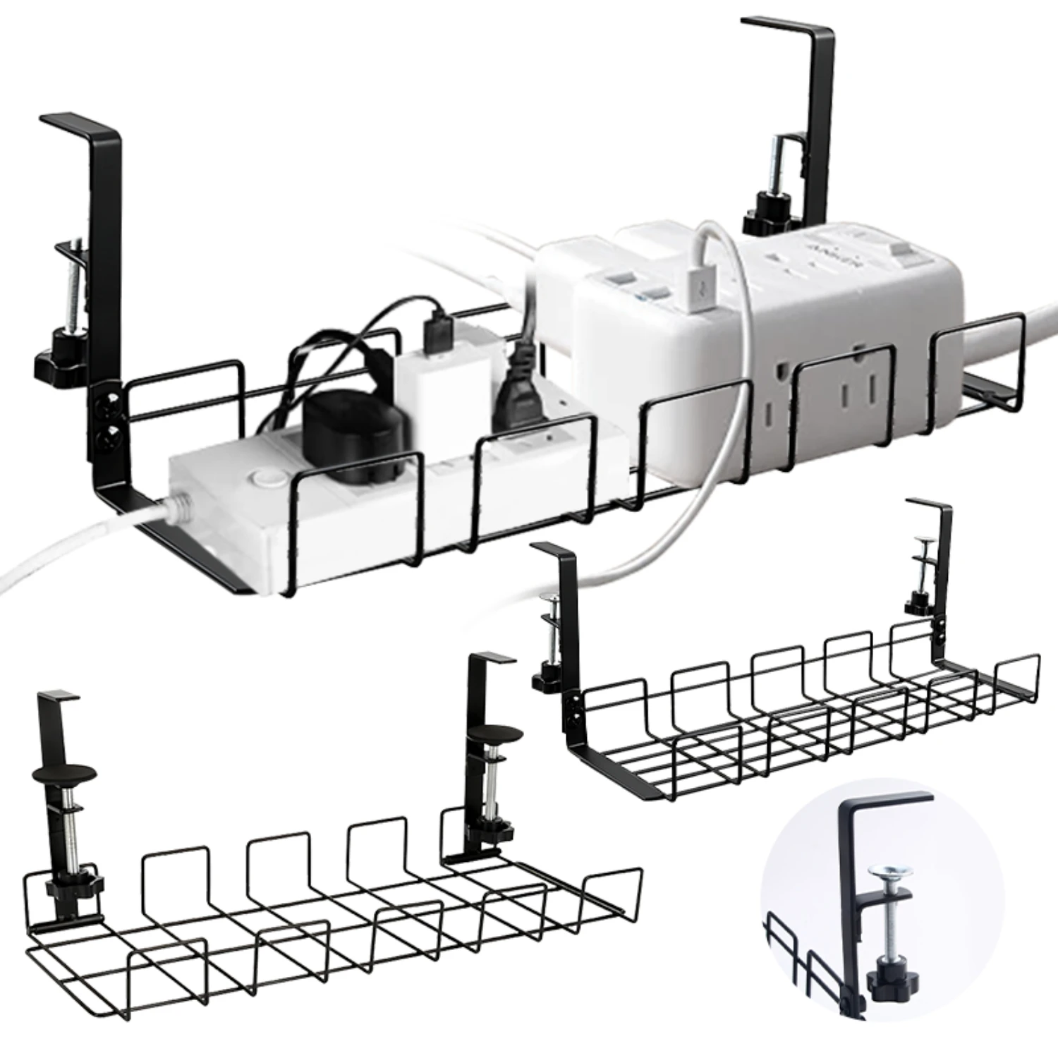 Neat and stylish handy accessories for keeping workspace organized - Sturdy under table wire rack organizer with practical, conv