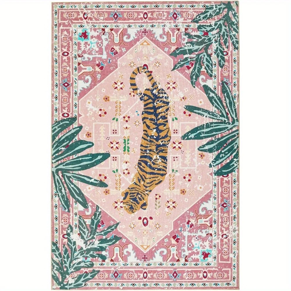 Pink Bohemian region carpet, suitable for indoor entrance carpets in bathrooms and kitchens, of high quality