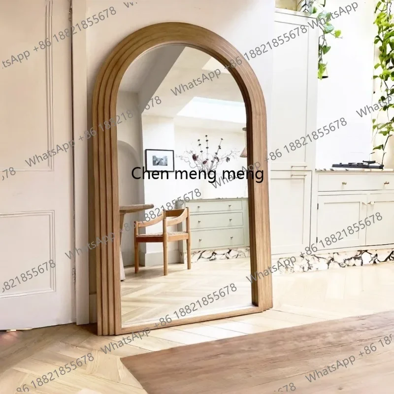 American retro wabi-sabi wind large mirror ladder arched dressing full body floor mirror