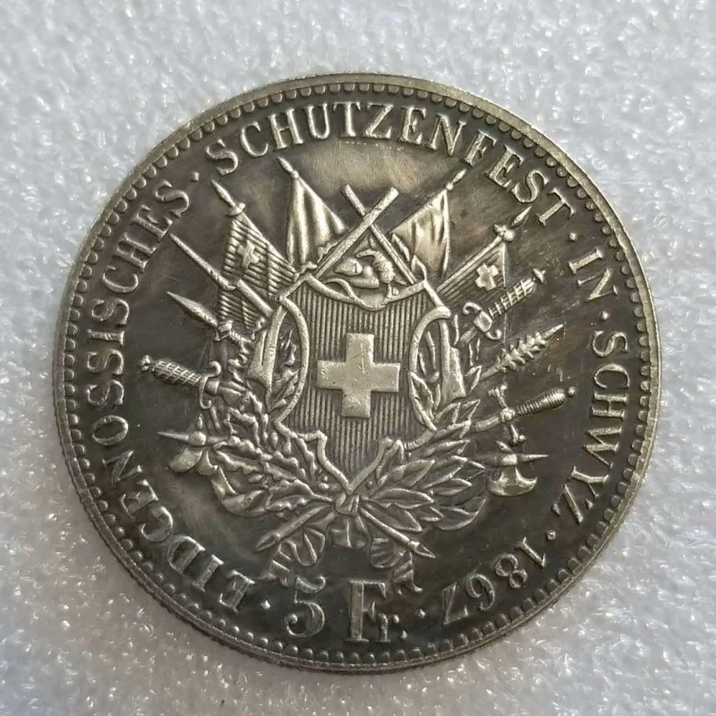 Antique-style Handicrafts1867Swiss Foreign Silver Dollar Wholesale Collection#1794Commemorative coin