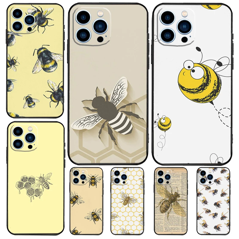 Bee Honey Phone Case For iPhone 15 16 14 13 12 11 Pro Max Mini Plus XS X XR Back Cover