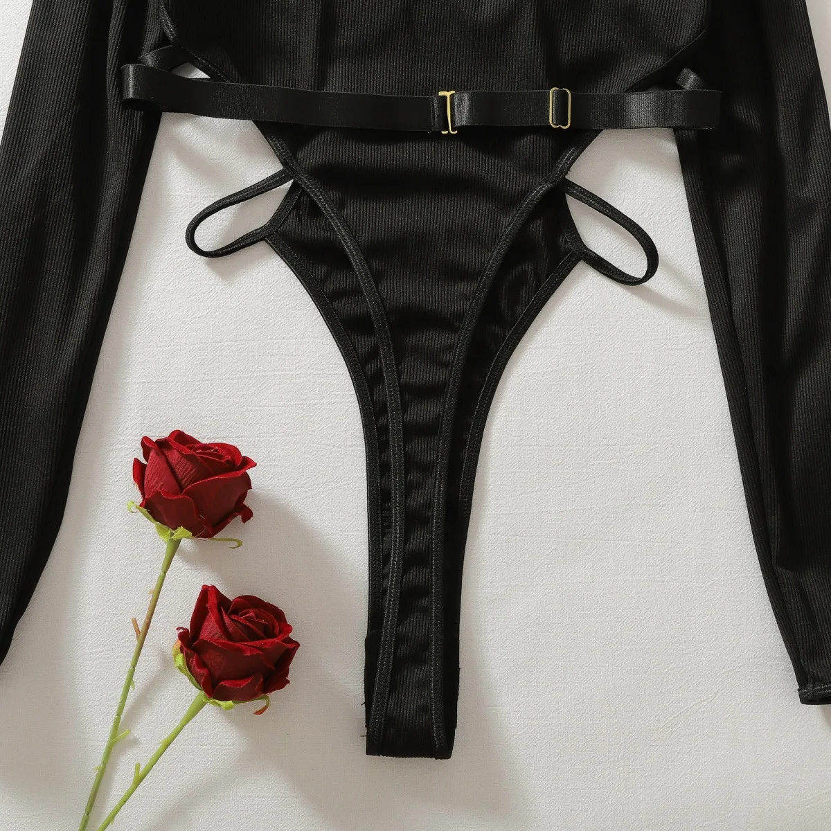 Ellolace Willowy Lingeries Femme Ultra Hot Sensual Langarm-Bodysuit mit offenem Schritt, sexy Cougar Cyber Einteiler-Outfits – Detail 10