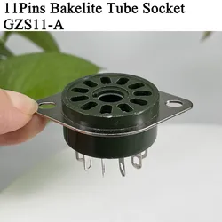 1PC Bakelite 11 Pins Tube Socket GZS11-A Electron Tube Socket Vacuum Tube DIY HIFI Audio Amplifier