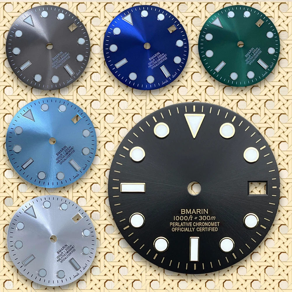 

28.5mm NH35 S Logo Dial And Green Luminous Suitable For NH35 NH36 Automatic Movement yacht Watch Modification