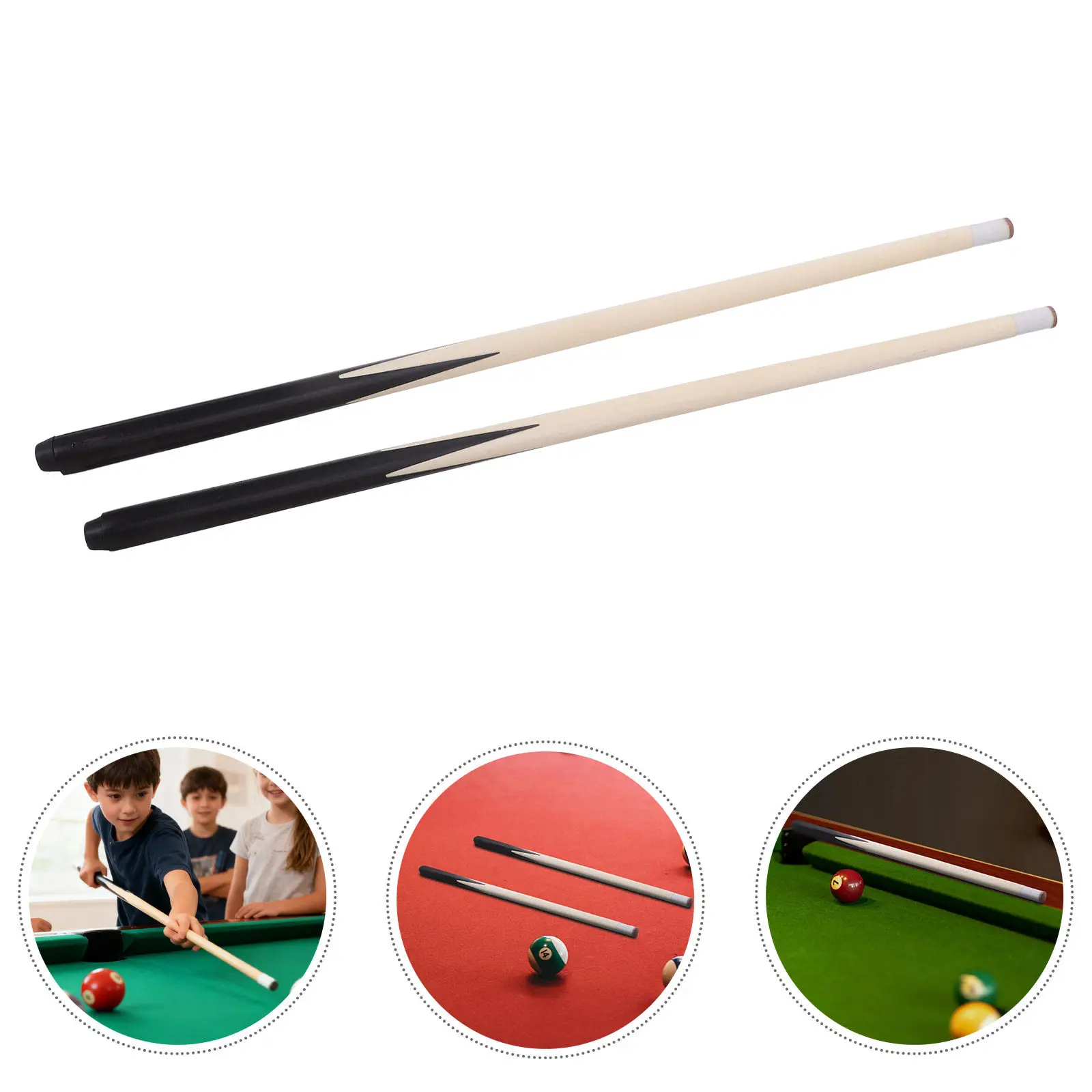 

2Pcs Short Billiard Cue Stick Wooden Mini Pool Cue Compact Lightweight for Tight Spaces Teenagers Home Bar Pool Table Accessory