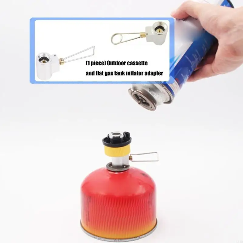 

Metal Gas Canister Converter Adapter Suitable for Outdoor Stove Small Refueling Tool Camping Cookware Accessory