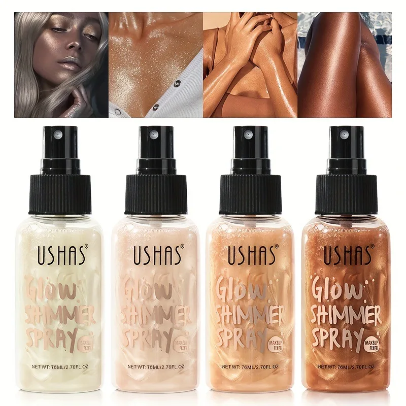 4 Colors Body Liquid Highlighter Facial Contour Brightening Makeup Long Lasting Sequin Illuminating Moisturizing Highlight