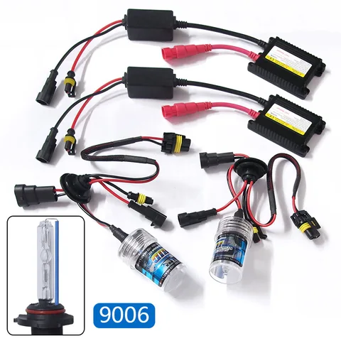 12 В 35/55 Вт HID ксеноновая лампа автомобильная фара H1/H3/H7/H11/9005/HB3/9006/HB4 комплект автомобильных фар с тонким блоч...