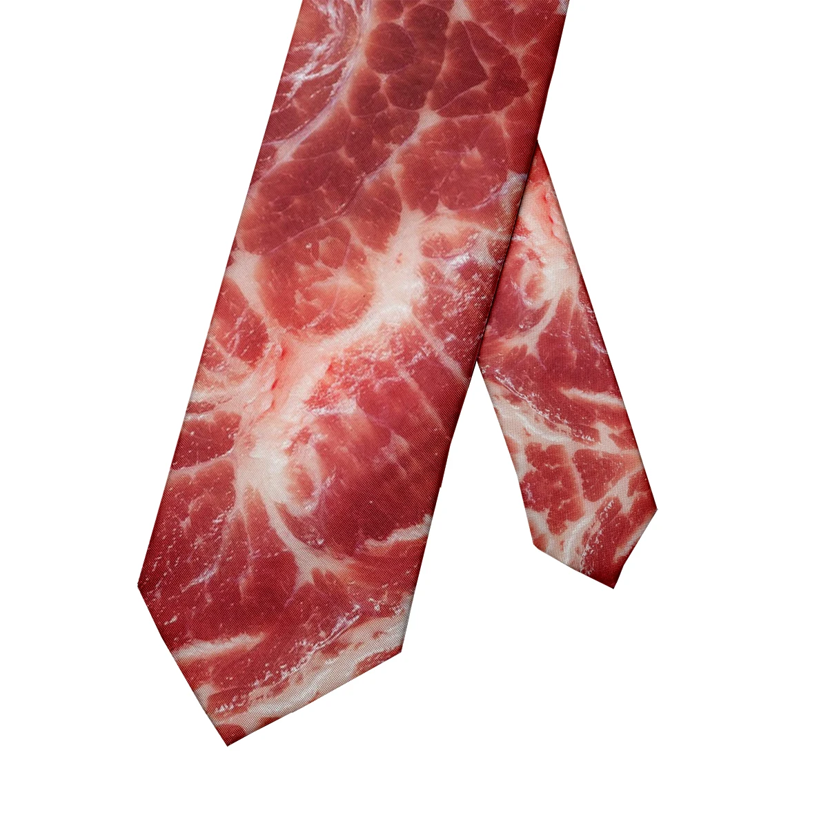 Hot selling new fashion food tie men\'s 3D printing pork belly pattern creative casual business tie suitable for neutral