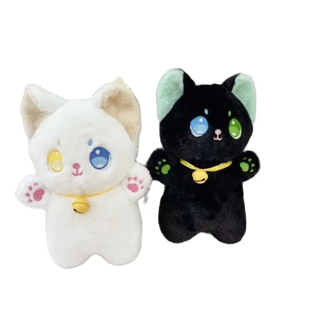 

23CM Black And White Fairy Cat Plush Toy Different Eyes Han Black Bell Combination Doll Send Friends Birthday Christmas Gift