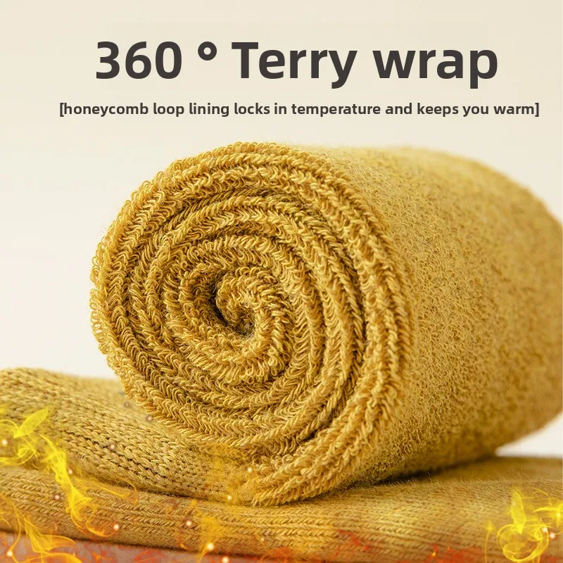 جوارب شتوية دافئة 168N، جوارب حرارية مبطنة بالصوف لمنتصف الساق، جوارب سميكة مضادة للرائحة، جوارب محبوكة مريحة للطقس البارد