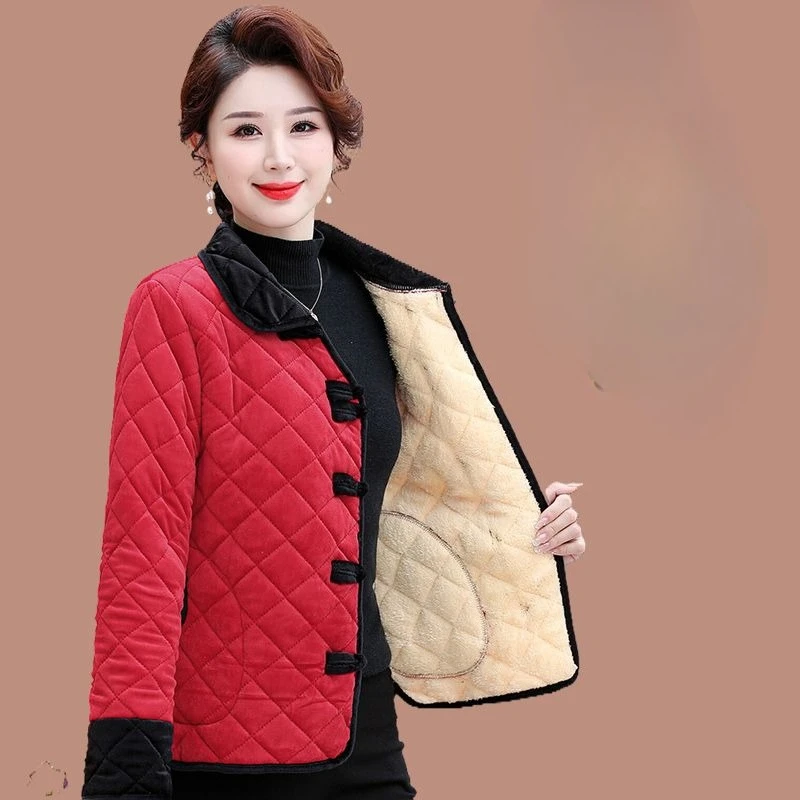 Women's Autumn Winter Top Coat Cotton Coat Warm Fleece Thick Plus Size Button Vintage Comfortable Casual Simple Niche Versatile