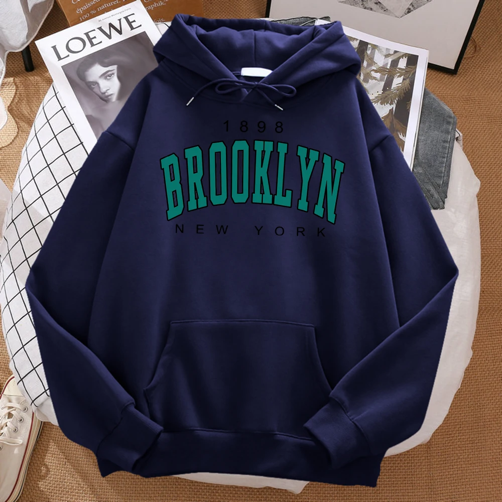 1898 Brooklyn New York Printed Men Hoodie Street Fleecehoody Hipster Autumnsweatshirt Hip Hop Casual Fleece Clothing Woman